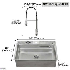 FORNO ACQUA MultiSINK Kit with Integrated Waterfall Rinsing and Glass Washing Station - D-WP31 - The Home Selection