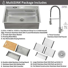 FORNO ACQUA MultiSINK Kit with Integrated Waterfall Rinsing and Glass Washing Station - D-WP31 - The Home Selection