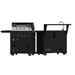 Forno All'Aperto 62,600 BTU BBQ with 3 Stainless-Steel Burners & Infrared Burners & Sink Module with Black Sintered Stone Countertops, Bar & Beverage Center - FODKT2582BLK - The Home Selection