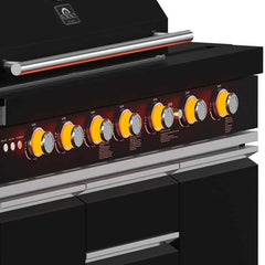 Forno All'Aperto 87,600 BTU BBQ with 4 Stainless-Steel Burners with Infrared Burners & Side Burner, Sink Module with Black Sintered Stone Countertops, Gaz Pizza Oven, Bar & Beverage Center - FODKT2551BLK - The Home Selection
