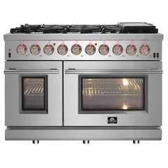 FORNO® Alta Qualita 48" Stainless Steel Pro Style Gas Range - FFSGS6239-48 - The Home Selection