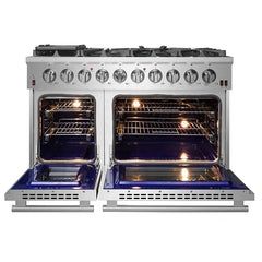 FORNO® Alta Qualita 48" Stainless Steel Pro Style Gas Range - FFSGS6239-48 - The Home Selection