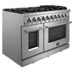 FORNO® Alta Qualita 48" Stainless Steel Pro Style Gas Range - FFSGS6239-48 - The Home Selection
