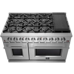 FORNO® Alta Qualita 48" Stainless Steel Pro Style Gas Range - FFSGS6239-48 - The Home Selection