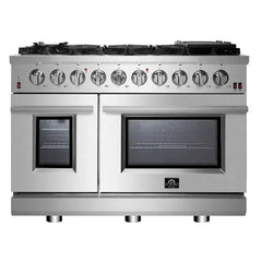 FORNO® Alta Qualita 48" Stainless Steel Pro Style Gas Range - FFSGS6239-48 - The Home Selection