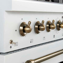 Forno Antico 36-inch Dual Fuel Range and Antique Brass Design with 6 Sealed Gas Burners and Electric Convection Oven - FFSGS6113-36 - The Home Selection