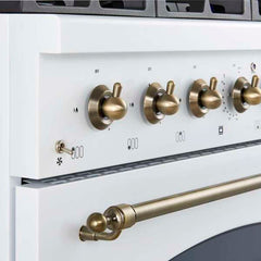 Forno Antico 36-Inch Freestanding Gas Range, Antique Brass Design, 6 Burners, Convection Oven, Energy Efficient - FFSGS6219-36 - The Home Selection