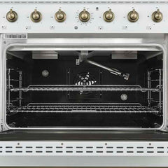 Forno Antico 36-Inch Freestanding Gas Range, Antique Brass Design, 6 Burners, Convection Oven, Energy Efficient - FFSGS6219-36 - The Home Selection