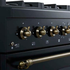 Forno Antico 36-Inch Freestanding Gas Range, Antique Brass Design, 6 Burners, Convection Oven, Energy Efficient - FFSGS6219-36 - The Home Selection