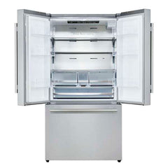 Forno Aosta 36-Inch French Door Refrigerator, Stainless Steel, 22.4 cu.ft, External Water Dispenser, Automatic Ice Maker, ENERGY STAR Certified - FFFFD1866-36SB - The Home Selection