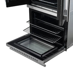 Forno Asti 30-Inch Double Electric Wall Oven with Upper French Doors in Stainless Steel, 7.36 cu. ft. Dual True Convection, 7,200W, Air Fry, Self-Clean - FBOEL1340-30 - The Home Selection
