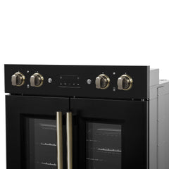 Forno Asti 30-Inch Double Electric Wall Oven with Upper French Doors in Stainless Steel, 7.36 cu. ft. Dual True Convection, 7,200W, Air Fry, Self-Clean - FBOEL1340-30 - The Home Selection
