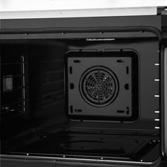 Forno Asti 30-Inch French Door Electric Wall Oven in White & Antique Brass, 3.68 cu. ft. True Convection, 3,600W, Air Fry, Sous Vide, Self-Clean - FBOEL1333-30WHT - The Home Selection