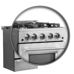Forno Breno 24-Inch Freestanding Gas Range, Plug Included, Energy Efficient - FFSGS6290-24 - The Home Selection
