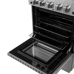 Forno Breno 24-Inch Freestanding Gas Range, Plug Included, Energy Efficient - FFSGS6290-24 - The Home Selection