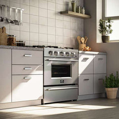 Forno Breno 24-Inch Freestanding Gas Range, Plug Included, Energy Efficient - FFSGS6290-24 - The Home Selection