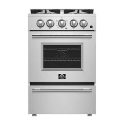 Forno Breno 24-Inch Freestanding Gas Range, Plug Included, Energy Efficient - FFSGS6290-24 - The Home Selection