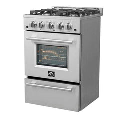 Forno Breno 24-Inch Freestanding Gas Range, Plug Included, Energy Efficient - FFSGS6290-24 - The Home Selection