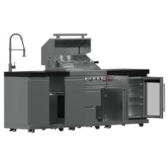 FORNO Bulnes 30-Inch BBQ, 60,000 BTU, 3 Burners with Sear & Rotisserie Infrared Burners, Stainless Steel Outdoor Kitchen with 1.8 cu.ft. Beverage Center & Countertops - FODKT2506 - The Home Selection
