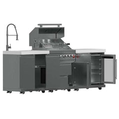 FORNO Bulnes 30-Inch BBQ, 60,000 BTU, 3 Burners with Sear & Rotisserie Infrared Burners, Stainless Steel Outdoor Kitchen with 1.8 cu.ft. Beverage Center & Countertops - FODKT2506 - The Home Selection
