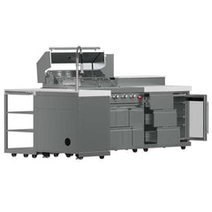 FORNO Bulnes 40-Inch BBQ, 95,000 BTU, 5 Burners, Sear & Rotisserie Infrared with Side Burner, Stainless Steel Outdoor Kitchen with 1.8 cu.ft. Beverage Center & Sintered Stone Countertops - FODKT2520 - The Home Selection