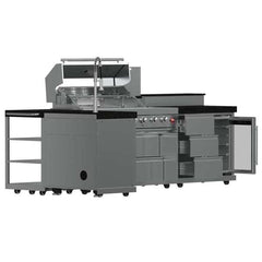 FORNO Bulnes 40-Inch BBQ, 95,000 BTU, 5 Burners, Sear & Rotisserie Infrared with Side Burner, Stainless Steel Outdoor Kitchen with 1.8 cu.ft. Beverage Center & Sintered Stone Countertops - FODKT2520 - The Home Selection