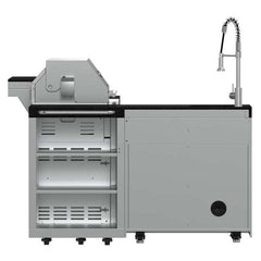 FORNO Bulnes 40-Inch BBQ, 95,000 BTU, 5 Burners, Sear & Rotisserie Infrared with Side Burner, Stainless Steel Outdoor Kitchen with 1.8 cu.ft. Beverage Center & Sintered Stone Countertops - FODKT2520 - The Home Selection