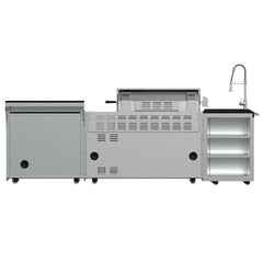 FORNO Bulnes 40-Inch BBQ, 95,000 BTU, 5 Burners, Sear & Rotisserie Infrared with Side Burner, Stainless Steel Outdoor Kitchen with 1.8 cu.ft. Beverage Center & Sintered Stone Countertops - FODKT2520 - The Home Selection