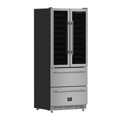 Forno Campania 32" Wine Cooler Stainless Steel, Dual Wine Zones, 2 Beverage Drawers, 17.7 cu.ft. - FWCDR6635-32S - The Home Selection