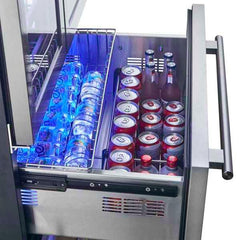 Forno Campania 32" Wine Cooler Stainless Steel, Dual Wine Zones, 2 Beverage Drawers, 17.7 cu.ft. - FWCDR6635-32S - The Home Selection