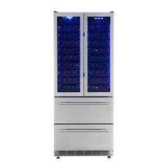 Forno Campania 32" Wine Cooler Stainless Steel, Dual Wine Zones, 2 Beverage Drawers, 17.7 cu.ft. - FWCDR6635-32S - The Home Selection