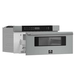 Forno Capoliveri 30" Microwave Drawer, Stainless-Steel, 1.2 cu.ft., 1000 Watt, Defrost Rack - FMWDR3000-30 - The Home Selection