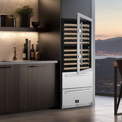 Forno Celano 30" Dual Zone Wine Cellar & Beverage Cooler, 21.3 cu.ft. - FWCDR6697-30S - The Home Selection