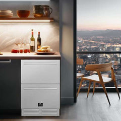 Forno Como 24" 4.87 cu.ft. Indoor/Outdoor Refrigerator Drawer in Stainless Steel - FDROD1611-24S - The Home Selection