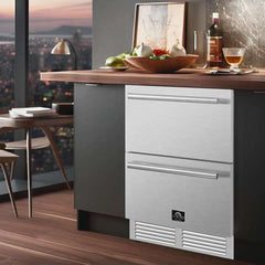 Forno Como 24" 4.87 cu.ft. Indoor/Outdoor Refrigerator Drawer in Stainless Steel - FDROD1611-24S - The Home Selection