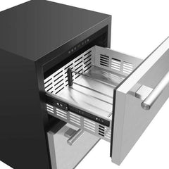 Forno Cosenza 24" Built-In Indoor/Outdoor Drawer Freezer with Ice Maker, 4.69 cu.ft. - FDRBI1838-24S - The Home Selection