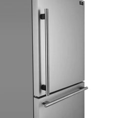 Forno Espresso 31" 17.2 cu. ft. Refrigerator and Bottom Freezer in Stainless Steel with Silver Handles, FFFFD1785-31S - The Home Selection