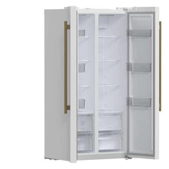Forno Espresso 33" 15.6 cu. ft. Refrigerator in White with Silver Handles, FFRBI1805-33WHT - The Home Selection