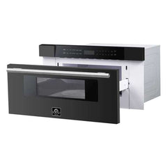 Forno Espresso Capoliveri 30" Microwave Drawer in Black, 1.2 cu.ft., 1000 Watt, Defrost Rack - FMWDR3000-30BLK - The Home Selection