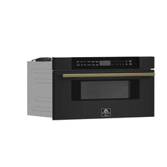 Forno Espresso Capoliveri 30" Microwave Drawer in Black, 1.2 cu.ft., 1000 Watt, Defrost Rack - FMWDR3000-30BLK - The Home Selection
