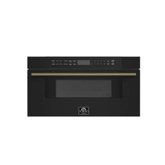 Forno Espresso Capoliveri 30" Microwave Drawer in Black, 1.2 cu.ft., 1000 Watt, Defrost Rack - FMWDR3000-30BLK - The Home Selection