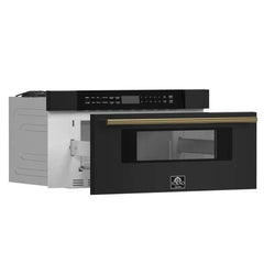 Forno Espresso Capoliveri 30" Microwave Drawer in Black, 1.2 cu.ft., 1000 Watt, Defrost Rack - FMWDR3000-30BLK - The Home Selection