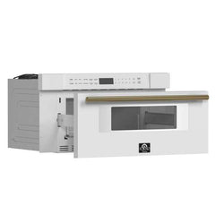Forno Espresso Capoliveri 30" Microwave Drawer in White, 1.2 cu.ft., 1000 Watt, Defrost Rack - FMWDR3000-30WHT - The Home Selection