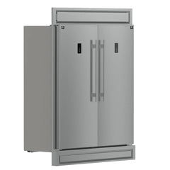 Forno Fortezza 60 Inch Convertible Refrigerator/Freezer with Modern Trim Kit, Stainless Steel, Total No Frost, with Automatic Ice Maker - FFFFD1738-60MG - The Home Selection