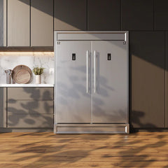 Forno Fortezza 60 Inch Convertible Refrigerator/Freezer with Modern Trim Kit, Stainless Steel, Total No Frost, with Automatic Ice Maker - FFFFD1738-60MG - The Home Selection