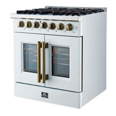 Forno Galiano 30" Freestanding French Door Dual Fuel Range - FFSGS6356-30 - The Home Selection