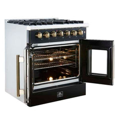 Forno Galiano 30" Freestanding French Door Dual Fuel Range - FFSGS6356-30 - The Home Selection