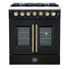 Forno Galiano 30" Freestanding French Door Dual Fuel Range - FFSGS6356-30 - The Home Selection