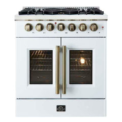 Forno Galiano 30" Freestanding French Door Dual Fuel Range - FFSGS6356-30 - The Home Selection