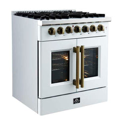 Forno Galiano 30" Freestanding French Door Dual Fuel Range - FFSGS6356-30 - The Home Selection